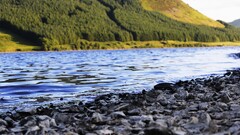 Scotland nature landscape Lake depth of field Mountains stones