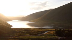 Scotland nature landscape Lake sunlight Mountains uk