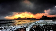 Sea beach sky clouds sunlight