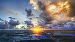 Sea clouds nature sunset landscape sky horizon sunlight