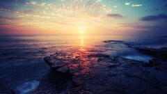 Sea landscape sunset sky horizon nature