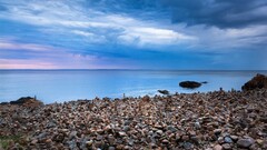 Sea nature stones sky coast clouds