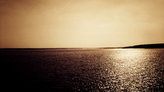 Sea sepia nature sky