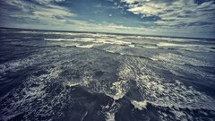 Sea sky clouds horizon