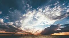 Sea sky clouds nature