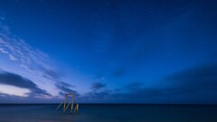 Sea sky night horizon Stars