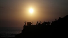 Sea sunlight People coast