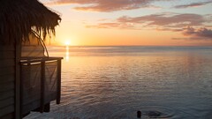 Sea sunlight sunset horizon