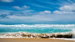 Sea waves sky horizon