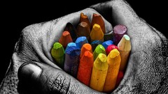 selective coloring Pencils colorful hands
