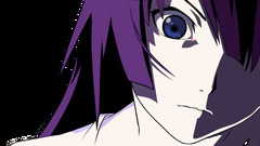 senjougahara hitagi anime girls Anime face purple hair blue eyes