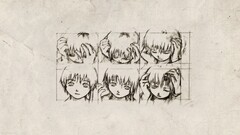 serial experiments lain Lain Iwakura white background sketches