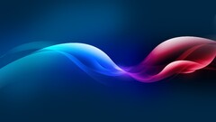 shapes blue red digital art waveforms Minimalism
