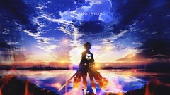 shingeki no kyojin Eren Jeager Anime anime boys sunset