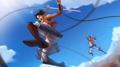 shingeki no kyojin Eren Jeager mikasa ackerman Anime