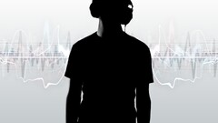 silhouette DJ headphones