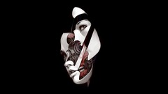 Simple Background abstract robot face Machine Technology