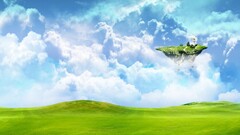 Simple Background digital art sky landscape clouds