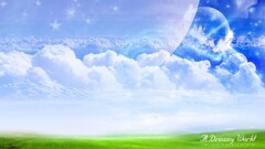 Simple Background fantasy art digital art landscape clouds sky