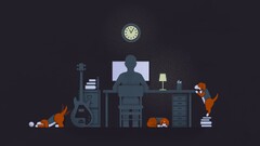 simple desk clocks Books guitar dog computer Minimalism night