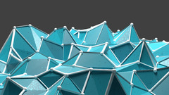 simple low poly digital art cyan
