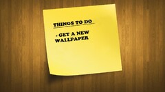 simple post-it notes wooden surface Minimalism humor