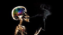 skeleton smoking skull smoke artwork