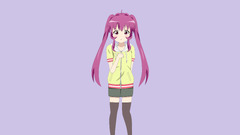 skirt twintails thigh highs Simple Background yuru yuri