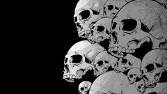 skull artwork monochrome Simple Background