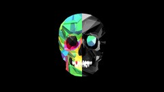 skull justin maller black background Minimalism digital art 3d