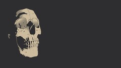skull Simple Background Minimalism digital art teeth drawing