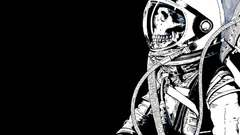 skull skeleton astronaut artwork