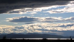 sky clouds Mountains water
