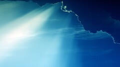 sky clouds sun rays blue