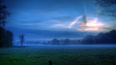 sky landscape mist