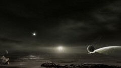 sky night sky dark planet digital art