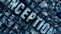 skyscraper aerial view Typography City Movies digital art
