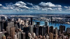 skyscraper City new york city hdr clouds