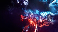 smoke Typography red blue digital art Photo manipulation