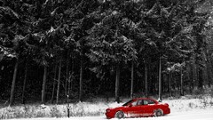 snow Car Jaguar XJ Jaguar (car) British cars vehicle Trees