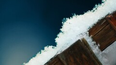 snow macro blue background