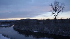snow nature river landscape winter