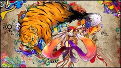 snyp Anime colorful original characters anime girls tiger