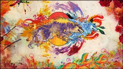 snyp artwork fantasy art digital art colorful Animals wolf Anime