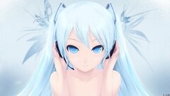 soft shading hatsune miku anime girls Anime blue eyes face