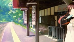 soft shading train station sun hats Anime anime girls