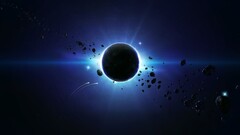 Solar eclipse planet Space asteroid space art digital art