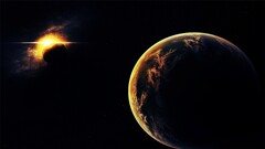 Solar eclipse planet Space space art digital art