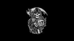 sons of anarchy skull Minimalism artwork monochrome