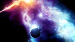 space art nebula planet colorful